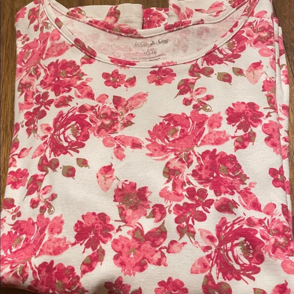White Stag Pink and Cream Floral Top - Picture 2 of 3